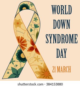 Vector world down syndrome day background retro