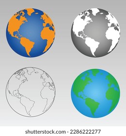 Vector world and earth day concept
