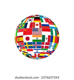 vector of World Flags design symbolize the planet Earth, humankind, or international government. sovereign state Flag symbol of worldwide clipart.