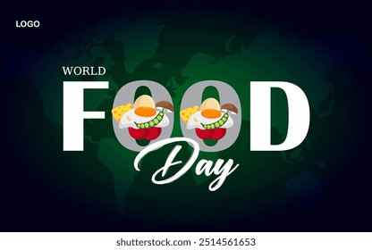 Projeto de banner moderno do Dia Mundial da Alimentação vetorial para o post de mídia social.