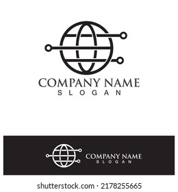Vector world and gear logo combination. Earth and mechanic symbol or icon. Unique globe and industrial logotype design template.