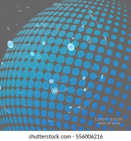 Vector world globe, connect illustration.