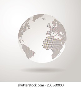 vector world globe with dots