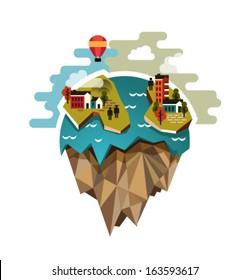 Vector world globe illustration in cartoon style