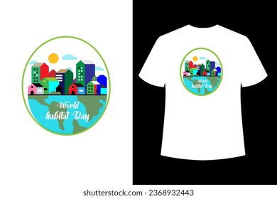 vector world habitat day t shirt design with white 