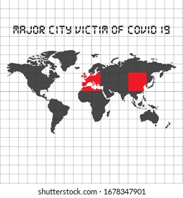 Vector of the world having pandemic crisis of Covid 19 disease