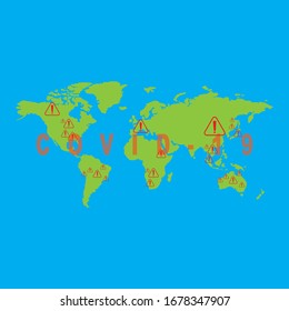 Vector of the world having pandemic crisis of Covid 19 disease