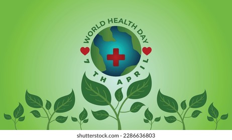 VECTOR WORLD HEALTH DAY BACKGROUND is a vector illustration created to commemorate World Health Day every April 7th which aims to spread awareness about mental and physical health.