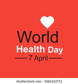 Vector world health day design concept. April 7. Heart and with cardiogram. Template for poster, banner, advertisement, clear form, creative card. Medicine idea
