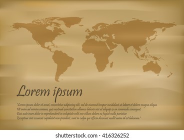 Vector World  illustration global old paper