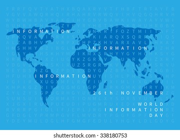 Vector World Information Day illustration. Design concept International Information Day with world map.

