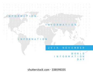 Vector World Information Day illustration. Design concept International Information Day with world map.
