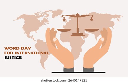 Vector World International Justice Day. Social justice day. Justice for all poster