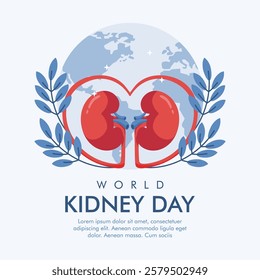 vector world kidney day poster template