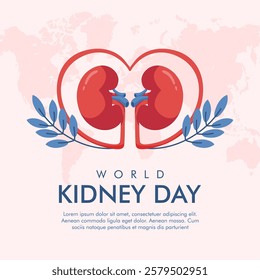 vector world kidney day poster template