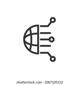 Vector world line icon. Symbol in trendy outline style. Vector illustration isolated on a white background. 