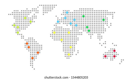 Vector world map. Abstract dotted illustration.