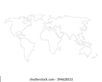 Vector world map - angular outline
