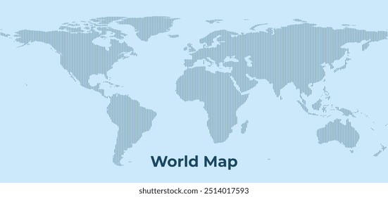 Vector World Map Background Line Pattern. Worldwide global map with dots. Earth atlas wallpaper. Suitable for website, infographics, banner, business card texture. World map dotted illustration.