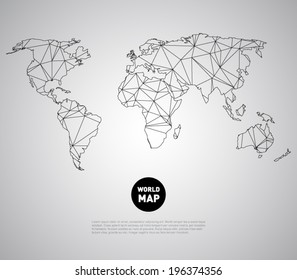 Vector world map background with polygonal, triangle style design. Clean and modern for infographics or business
