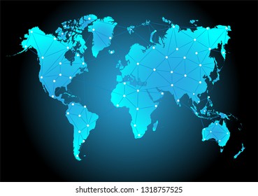 Vector World map background.Linking of the communication system on the world map