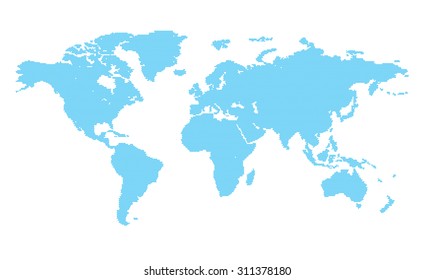 vector world map with blue circles