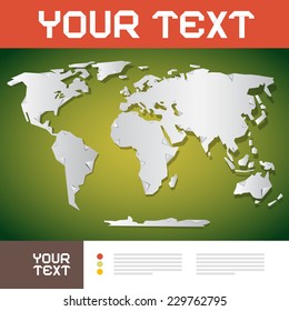 Vector World Map Brochure Layout