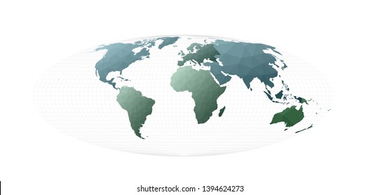 Vector world map in Bromley projection, showing all continents and regions.