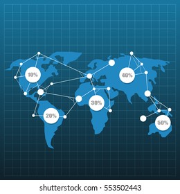 Vector world map business infographic concept.
