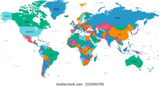 Vector of world map colorful