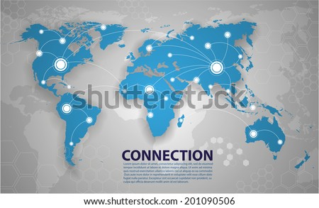 Vector world map connection