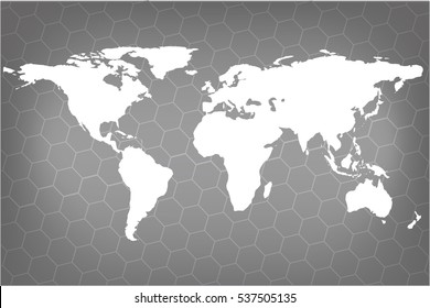 Vector world map connection. Gray similar world map. World map vector. Stock vector. Flat design. 