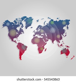 Vector world map connection. Worldmap template for website, design, cover, annual reports, infographics.