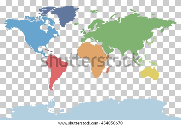 Vector World Map Continents Stock Vector Royalty Free Shutterstock
