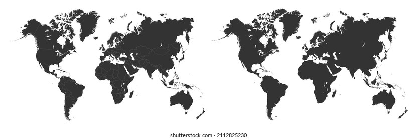 Vector del mapa del mundo con línea de país