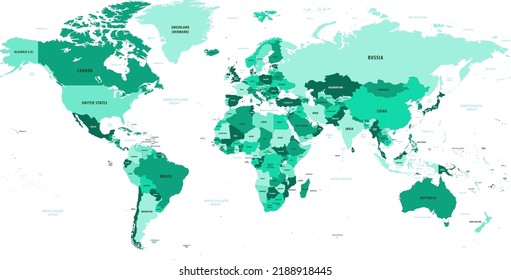 Vector of World map with country names.