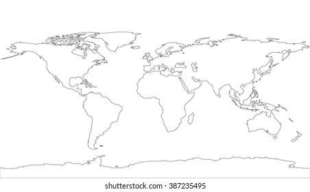 black outline world map flat template stock vector royalty free 1553840426 shutterstock