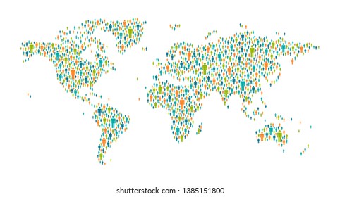 Vector World Map - Global Human Connection