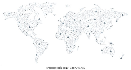 Vector World Map - Global Human Connection