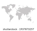 Vector world map, gray silhouette isolated on white background, illustration template.