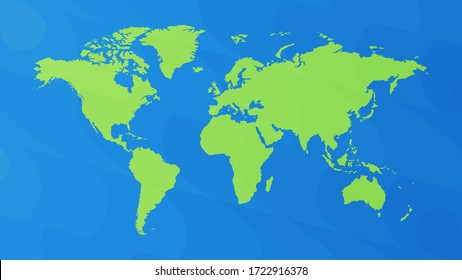 Vector world map, green and blue gradient color, abstract pattern, illustration - Shutterstock ID 1722916378