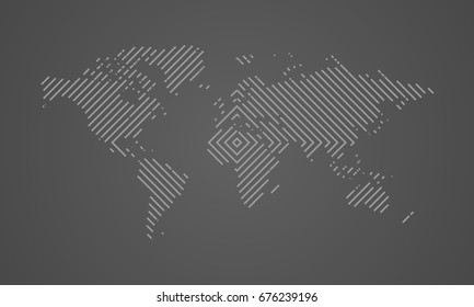 vector world map halftone effect