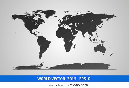 Vector World Map. High detail illustration. 2015 version.