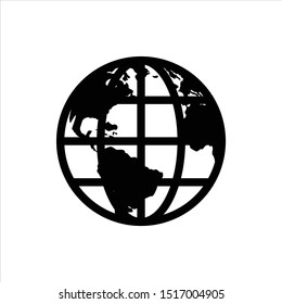 Vector world map icons. Globe icons. Set of vector globe earth icons.