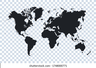 Vector world map illustration australia, asia america europe. vector illustration. editable.