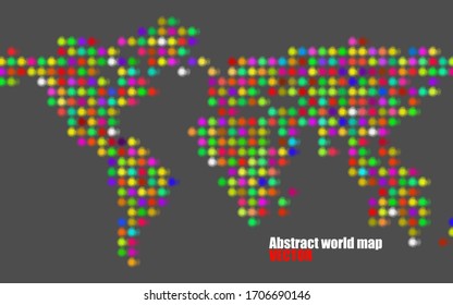 Dibujo de mapa del mundo de los vectores con círculos coloridos