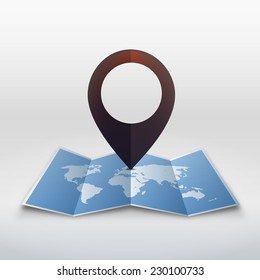 Vector world map with infographic elements.