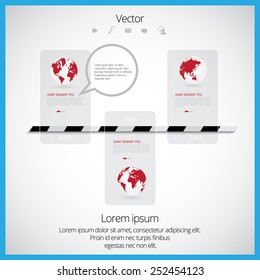 Vector world map with infographic elements