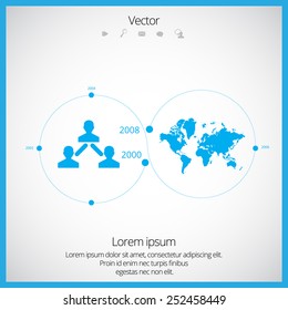 Vector world map with infographic elements