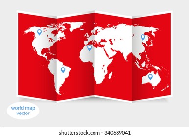 Vector world map with infographic elements